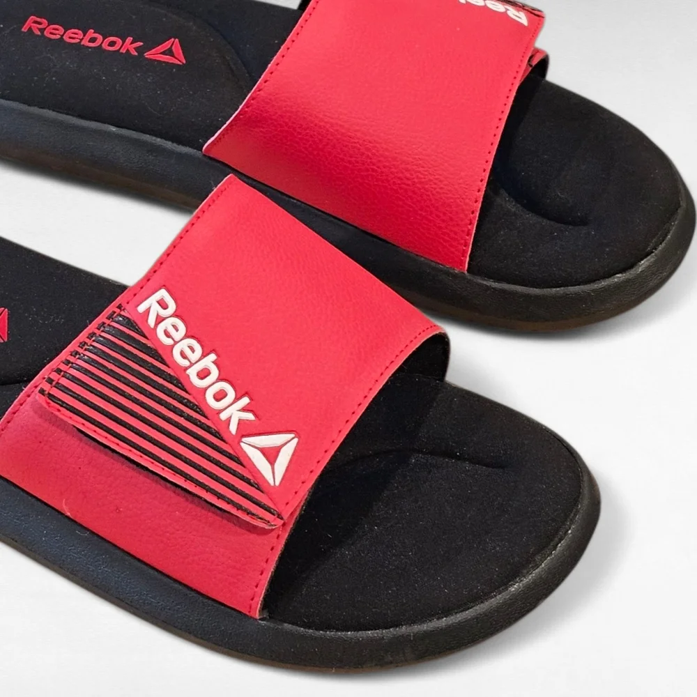Reebok Men's Comfort Slides Red and Black Size 7